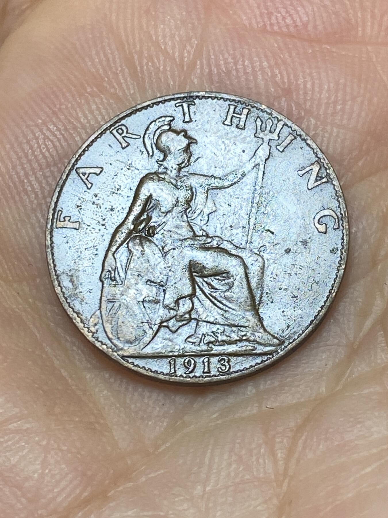 2025年第九十二场(总第一百一十八场）外国好品散币(免佣金) 英国🇬🇧1913年1法新(乔治五世第一版)