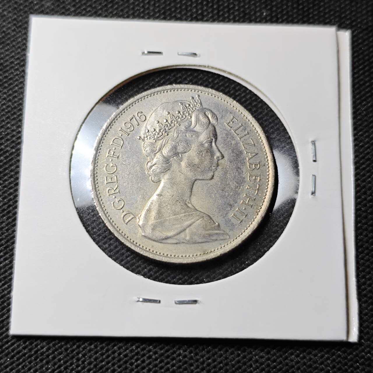 KK钱币收藏小铺 第338场 2月预留时间 周末发货 1976英国10便士  大十便士 好品