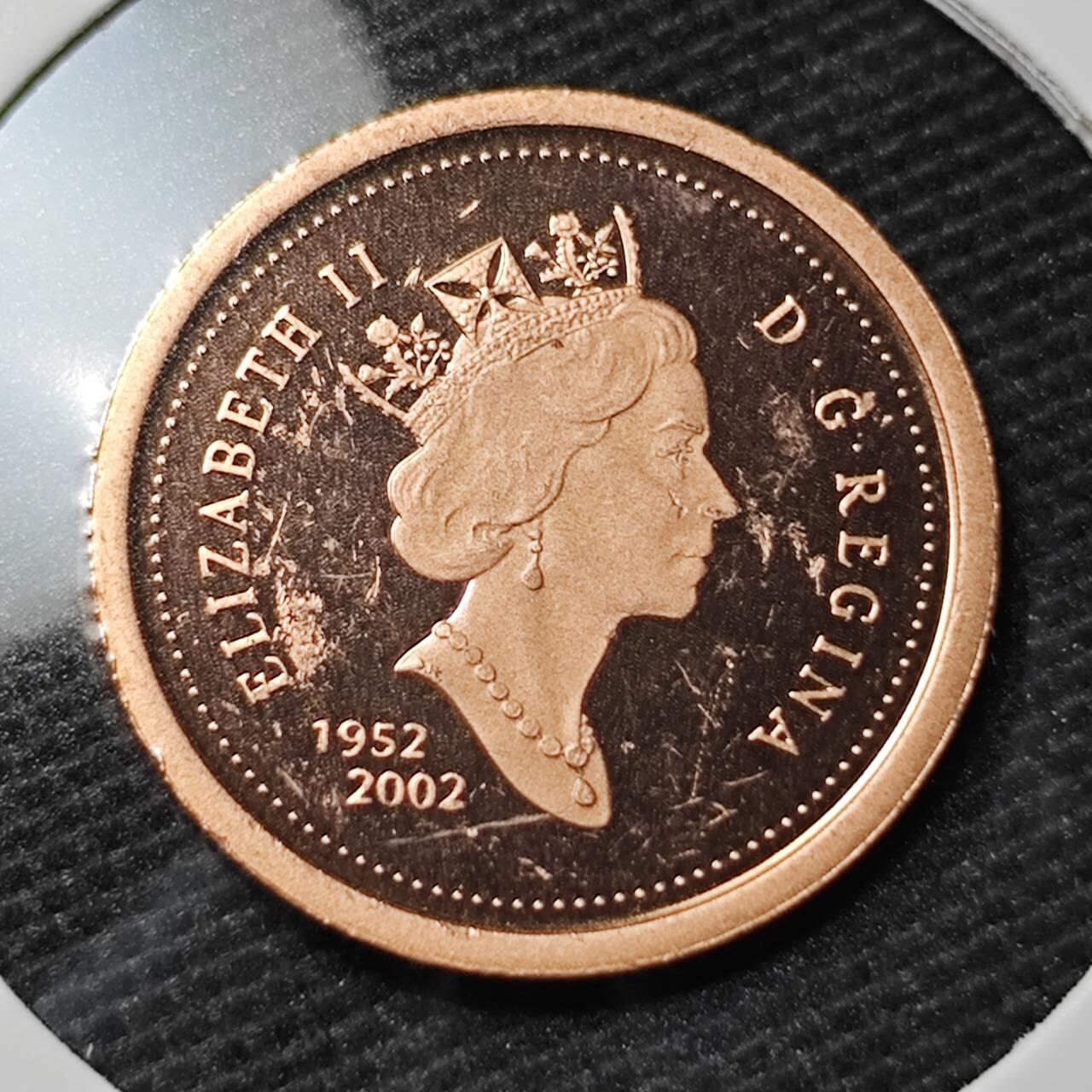 KK钱币收藏小铺 第338场 2月预留时间 周末发货 2002加拿大1分 精制纪念币