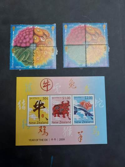 理想集藏/博彦收藏 10月2日邮票专场 - 新西兰型张/ 香港珊瑚2套 全品