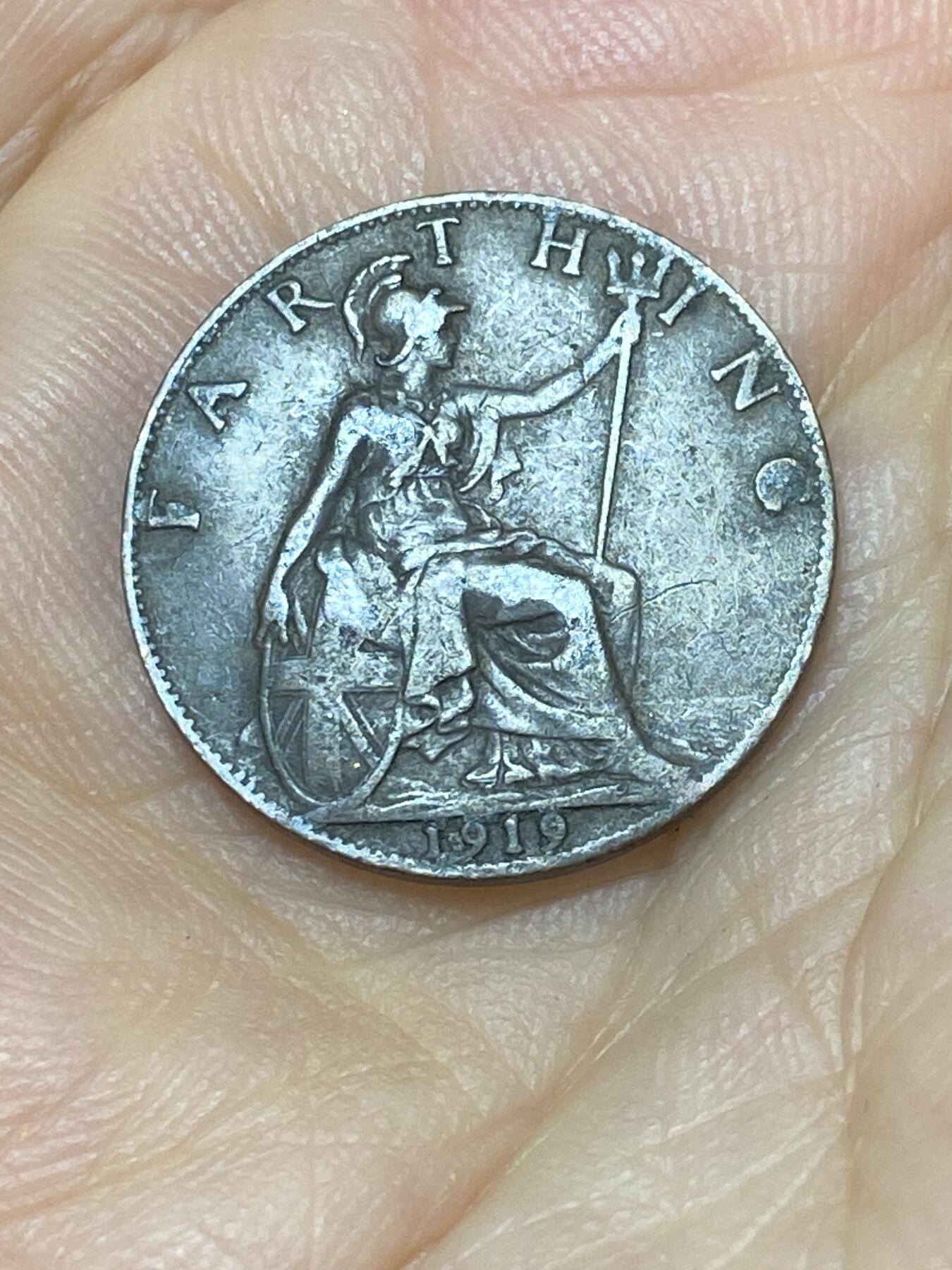 2025年第九十二场(总第一百一十八场）外国好品散币(免佣金) 英国🇬🇧1919年1法新(乔治五世第二版)