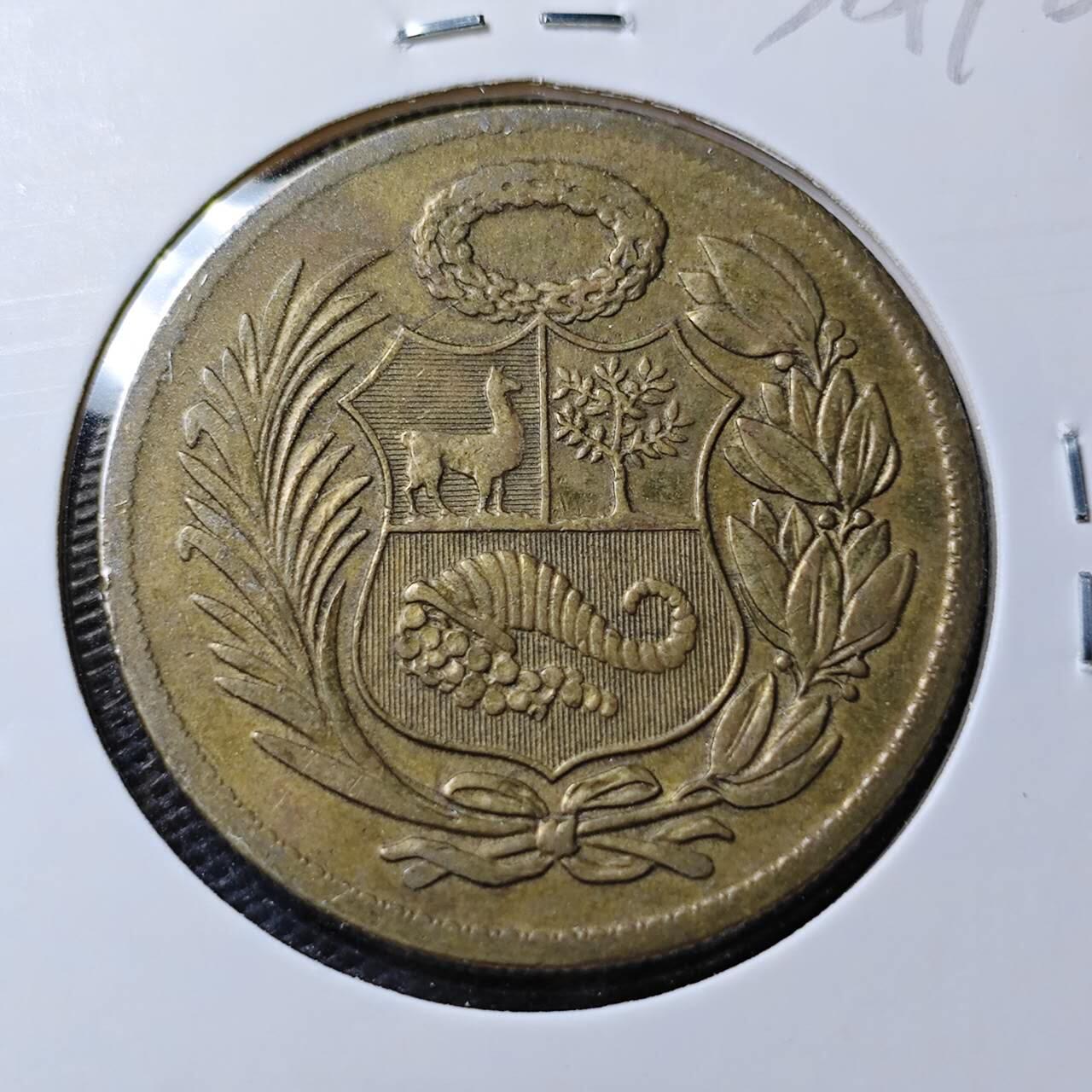 KK钱币收藏小铺 第338场 2月预留时间 周末发货 1960秘鲁1索尔大铜币 细节不错