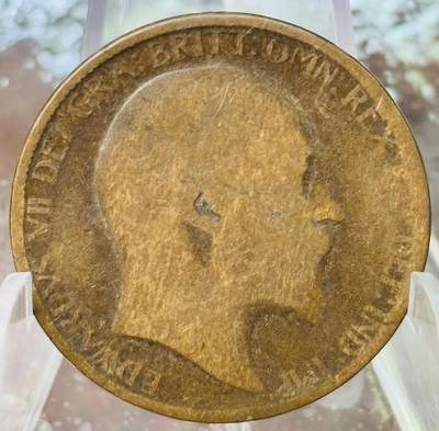 文馨钱币收藏第 272 场， 长期接收代拍品 - 1907 年英国爱德华七世半便士古铜币