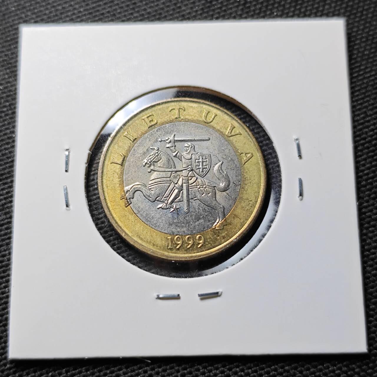 KK钱币收藏小铺 第338场 2月预留时间 周末发货 1999立陶宛2立特 好品双色币