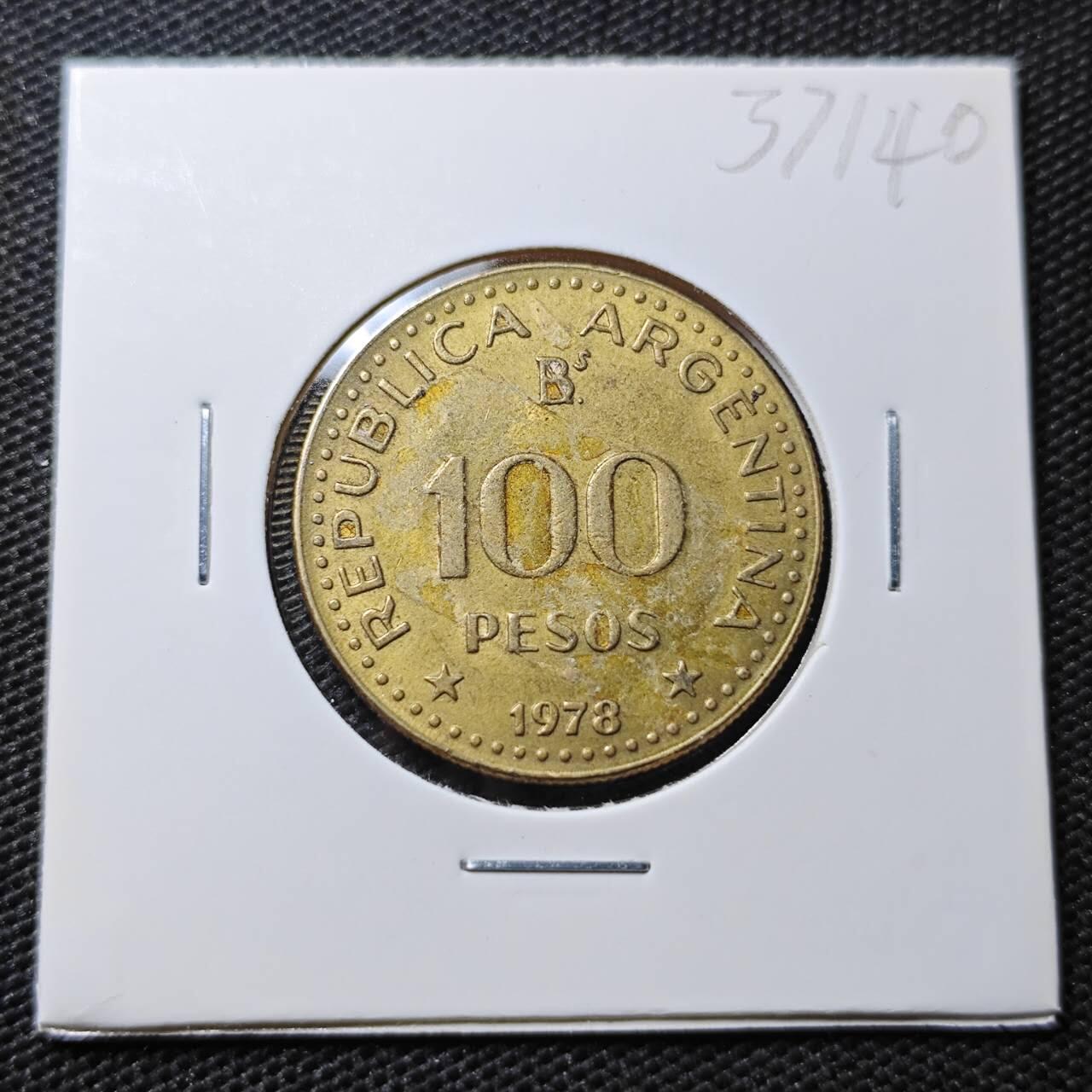 KK钱币收藏小铺 第337场 2月预留时间 周末发货 1978阿根廷100比索 