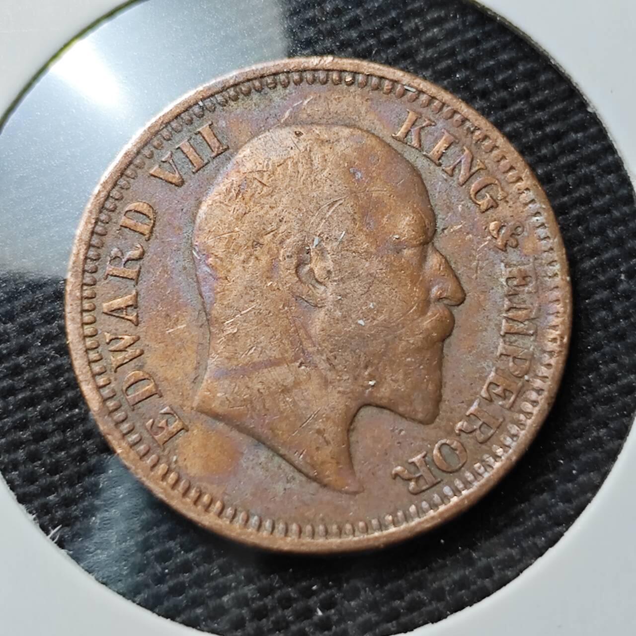 KK钱币收藏小铺 第338场 2月预留时间 周末发货 1906英属印度1/2派沙 爱七