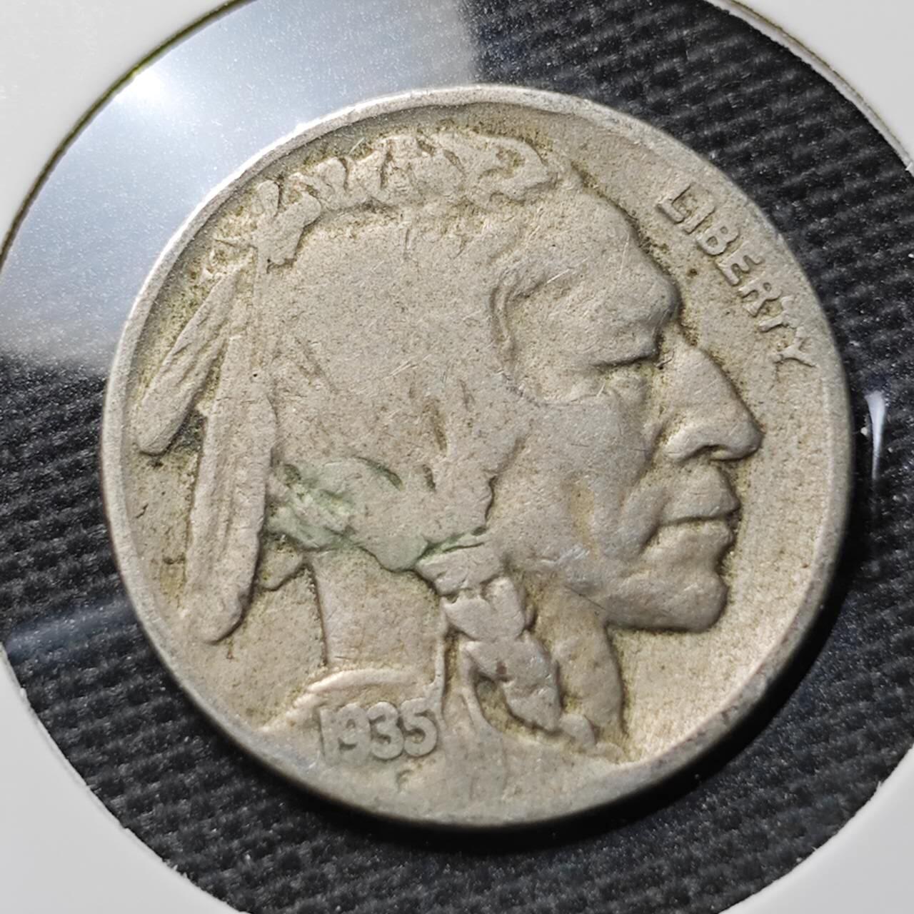 KK钱币收藏小铺 第338场 2月预留时间 周末发货 1935美国5分 年份清楚