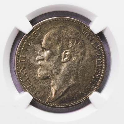 NGC-AU55 1924列支敦士登2法郎银币 法郎版 - NGC-AU55 1924列支敦士登2法郎银币 法郎版