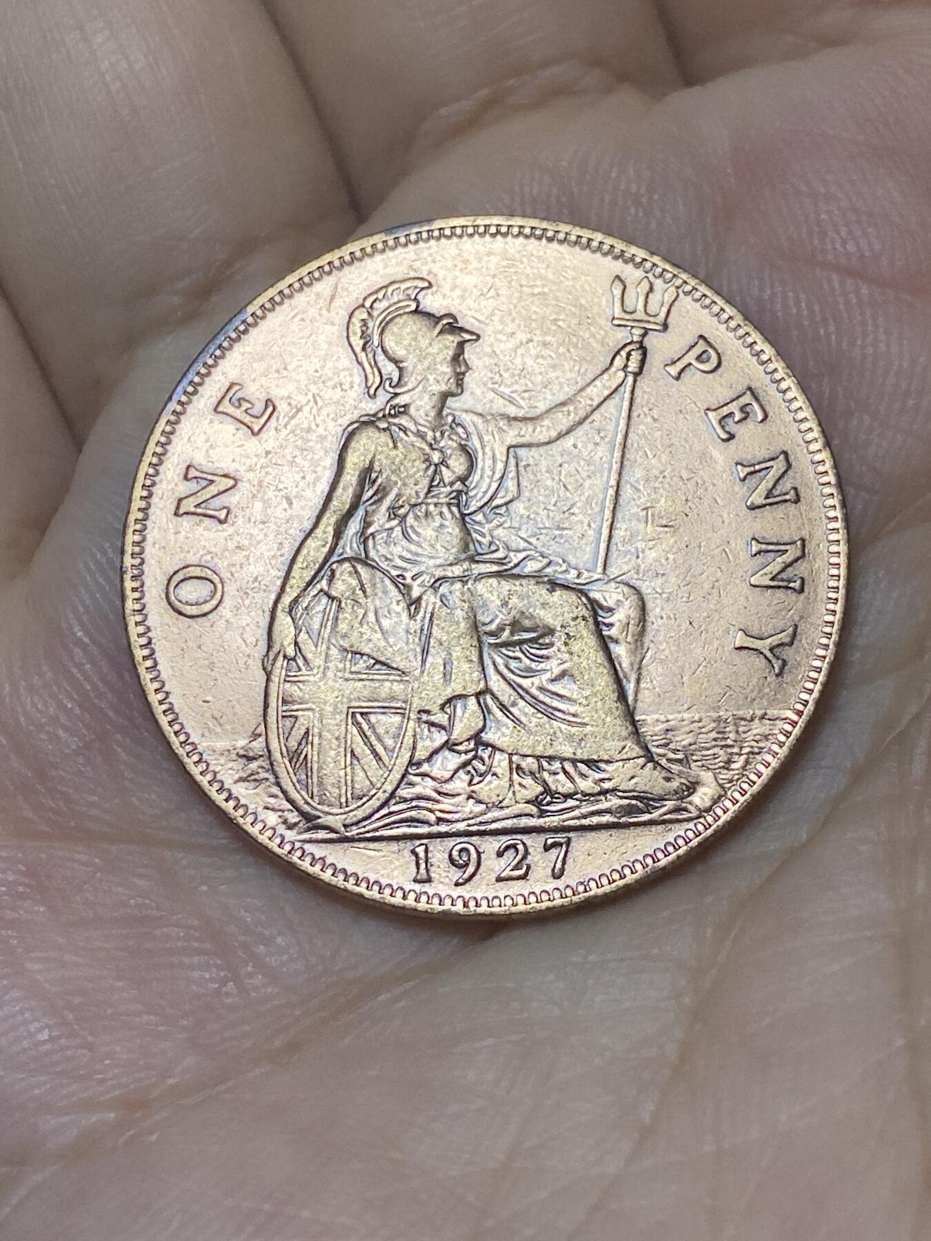 2025年第九十二场(总第一百一十八场）外国好品散币(免佣金) 好品–英国🇬🇧1927年1便士(乔治五世第二版，关门年仅发行3年)