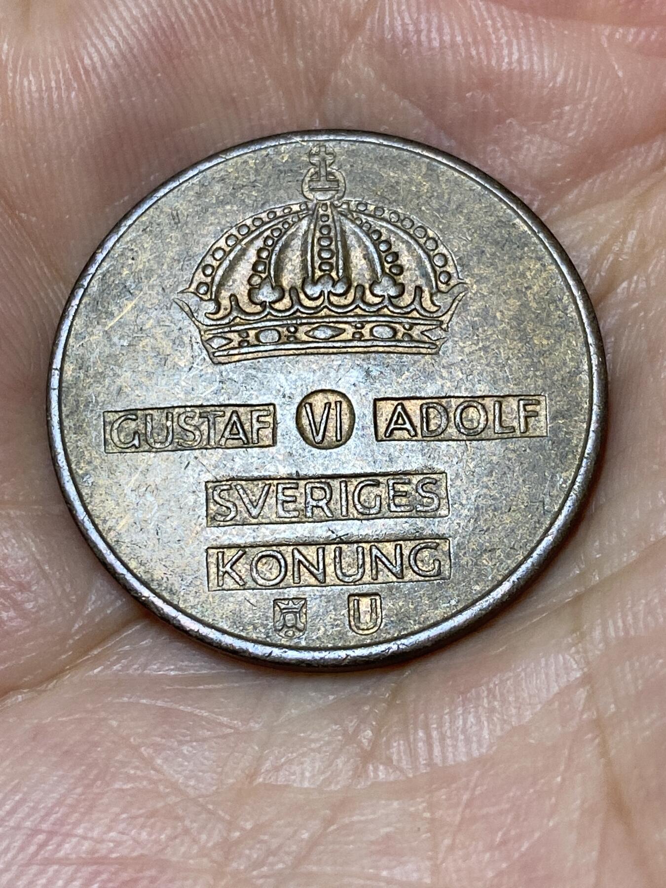 2025年第九十二场(总第一百一十八场）外国好品散币(免佣金) 瑞典🇸🇪1971年5欧尔(古斯塔夫六世第一版，关门年，U标)