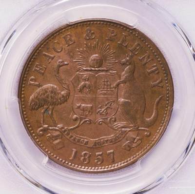 PCGS-MS63BN 1857澳大利亚茶叶代用币 唯一冠军 - PCGS-MS63BN 1857澳大利亚茶叶代用币 唯一冠军