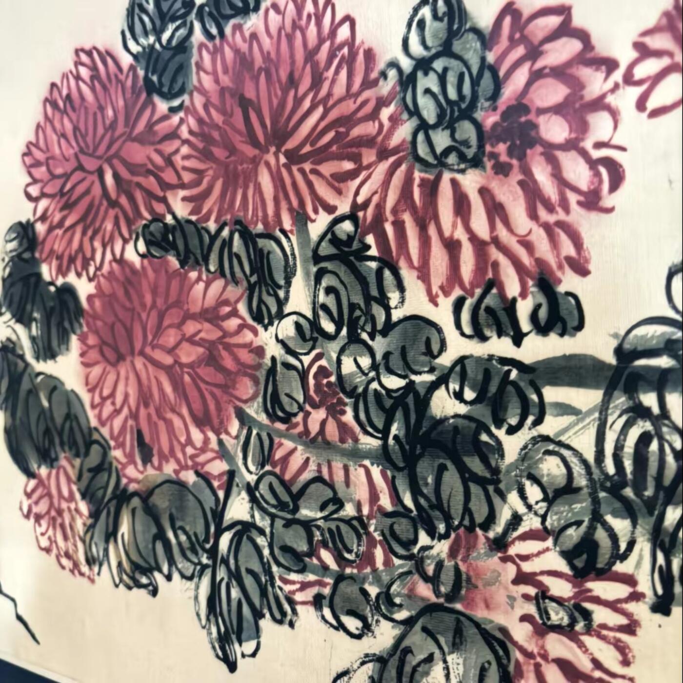   听雨轩  名家卷轴字画 龙纹小长卷《齐白石群芳争艳》尺寸:30/350cm