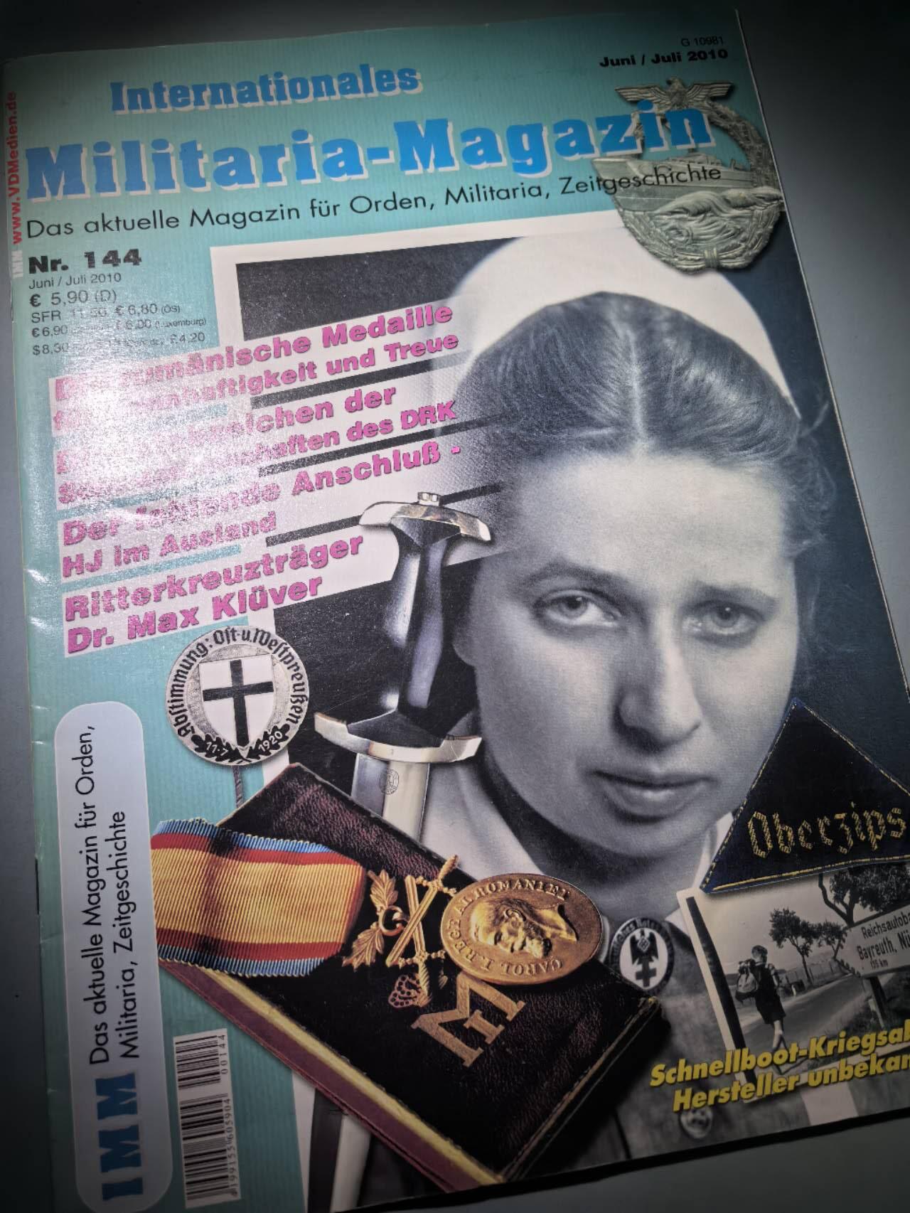盛世勋华——号角文化勋章邮票专场拍卖第279期 德国出版 Militaria-Magazin杂志 2010年6/7月刊总第144期 50页