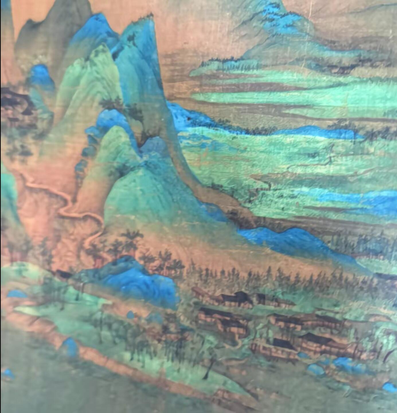   听雨轩  名家卷轴字画 龙纹小长卷《王希孟千里江山》尺寸:30/350cm