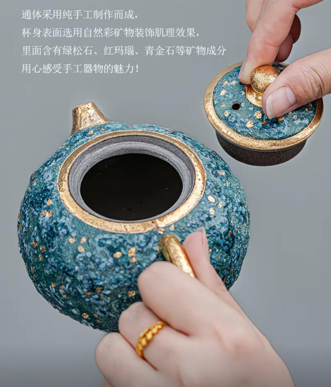 精典壶具专场 林培福大师纯手工斑斓岩矿将军茶壶