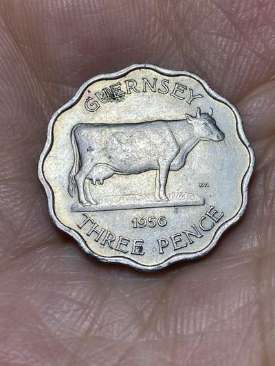 2025年第九十二场(总第一百一十八场）外国好品散币(免佣金) - 英属根西岛🇬🇬1956单年份3便士(伊丽莎白二世时期，第一套第一版)