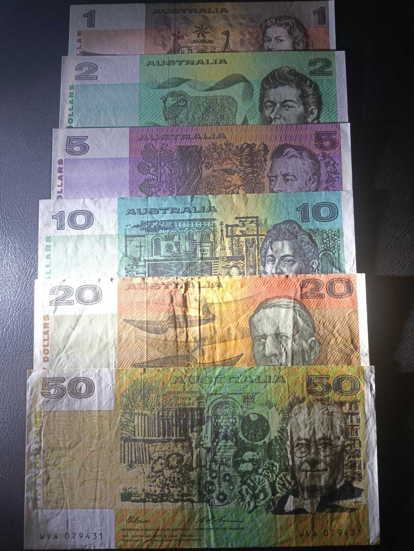 2025九月第三期（总193期） 澳大利亚纸币批量六张套钞流通品相—UNC