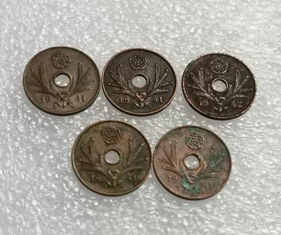 瓶子🏺第208期拍卖会 -  俄占芬兰1941年二战时期5盆尼铜币5枚