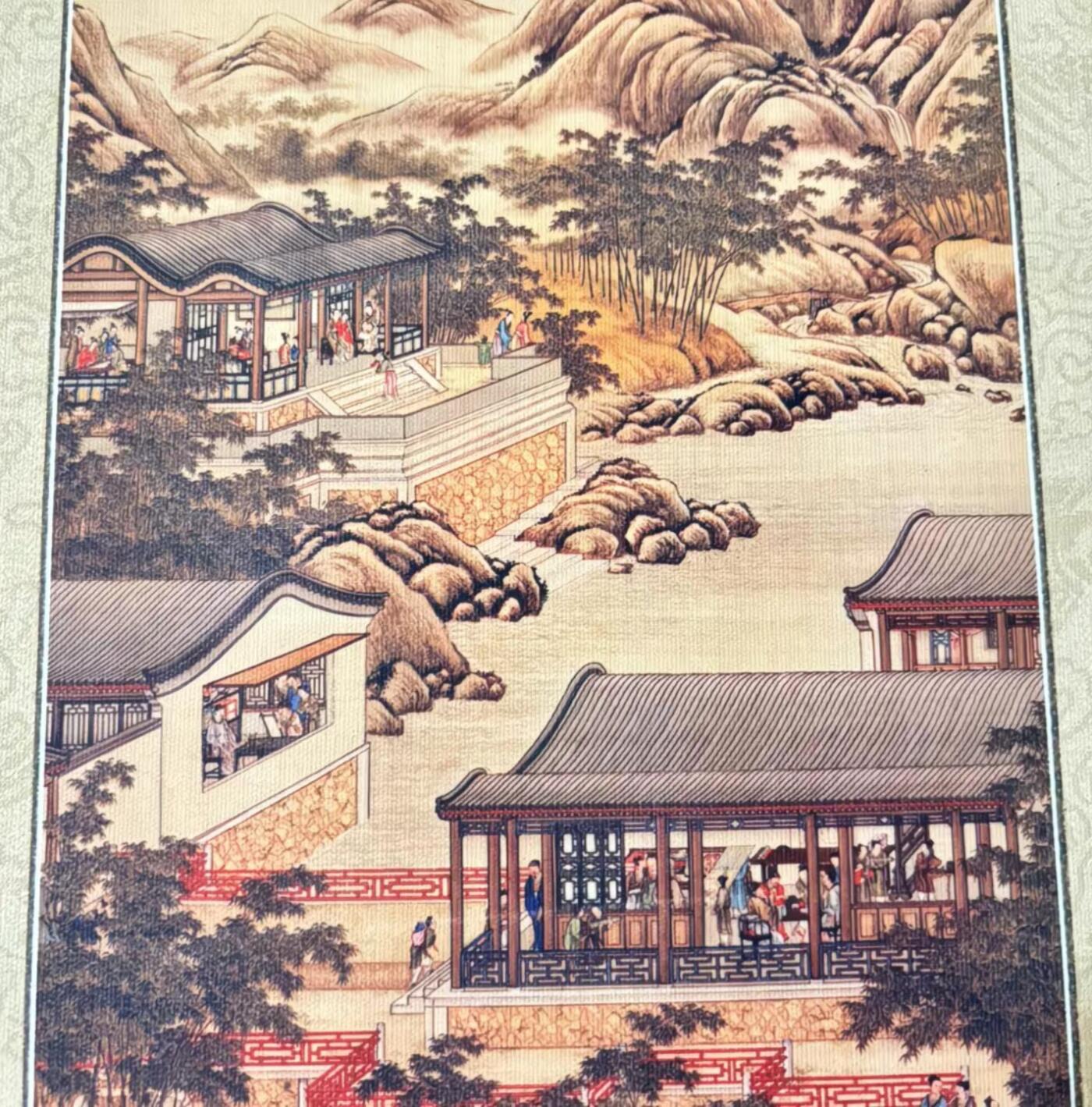   听雨轩  名家卷轴字画 龙纹小长卷《郎世宁十二月令》尺寸:30/350cm
