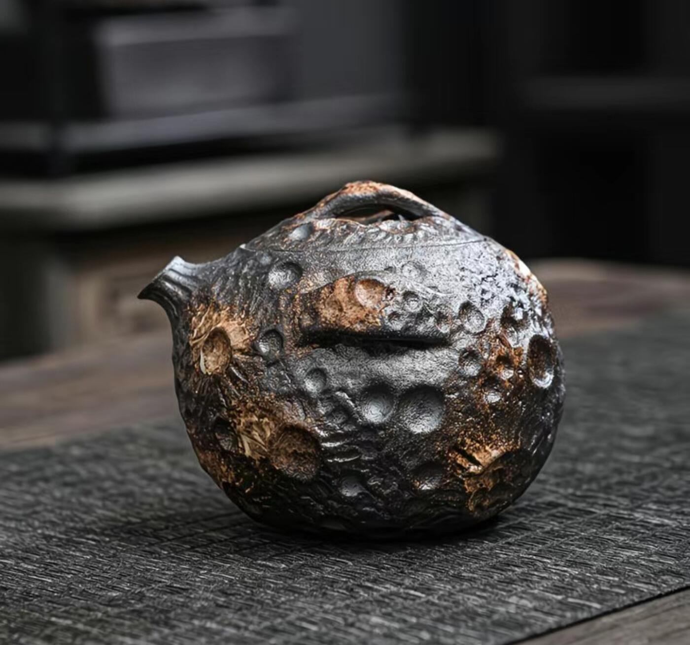 精典壶具专场 老岩泥手工原矿柴烧 星球茶壶130ml