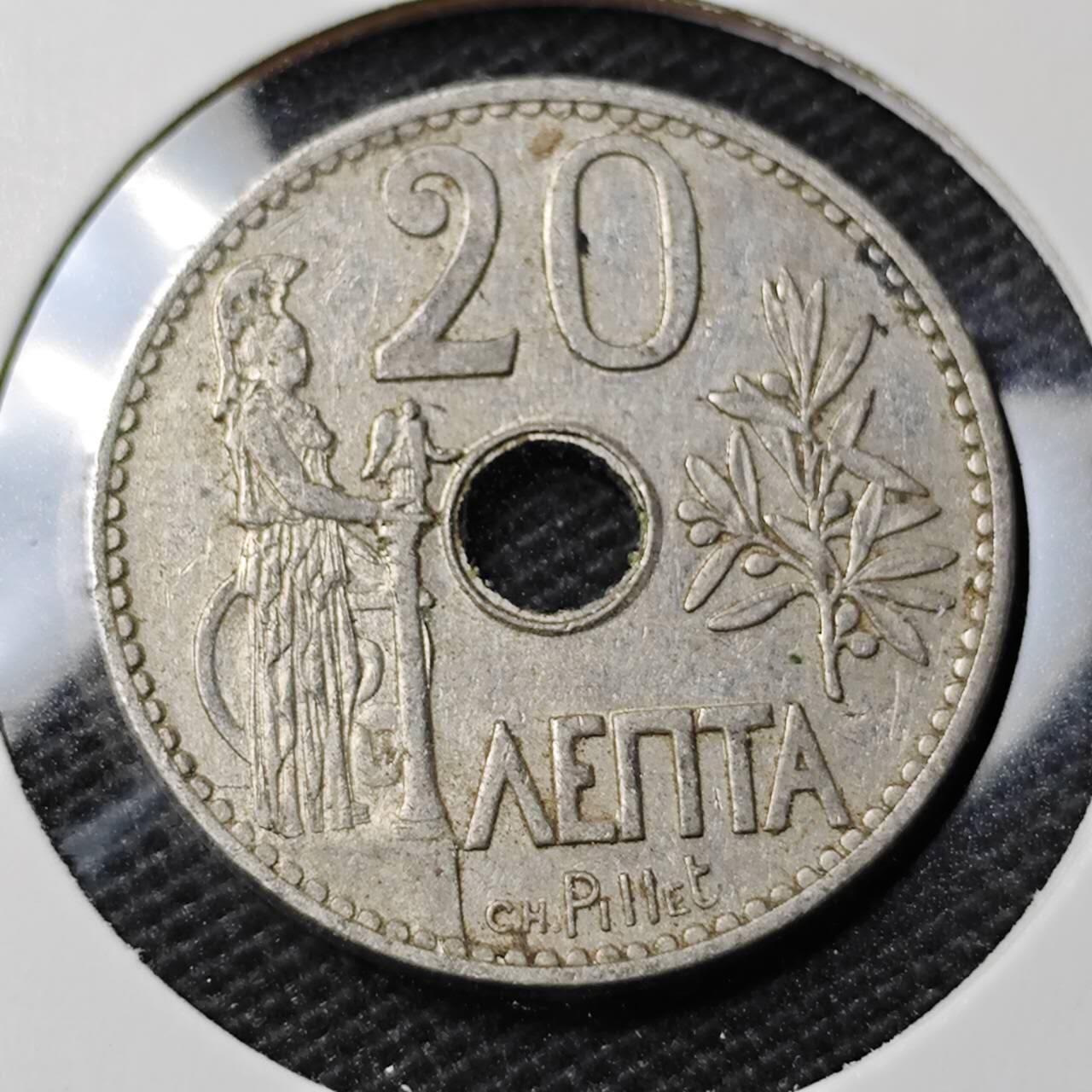 KK钱币收藏小铺 第339场 2月预留时间 周末发货 1912希腊20雷普塔 