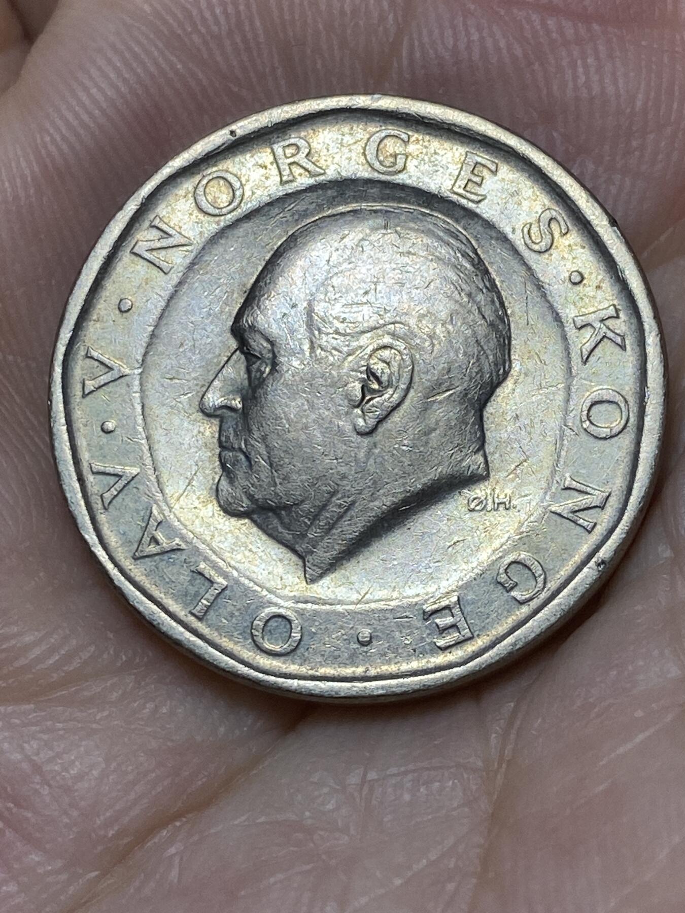 2025年第九十二场(总第一百一十八场）外国好品散币(免佣金) 挪威🇳🇴1985年10克朗(奥拉夫五世第三套最大面值)