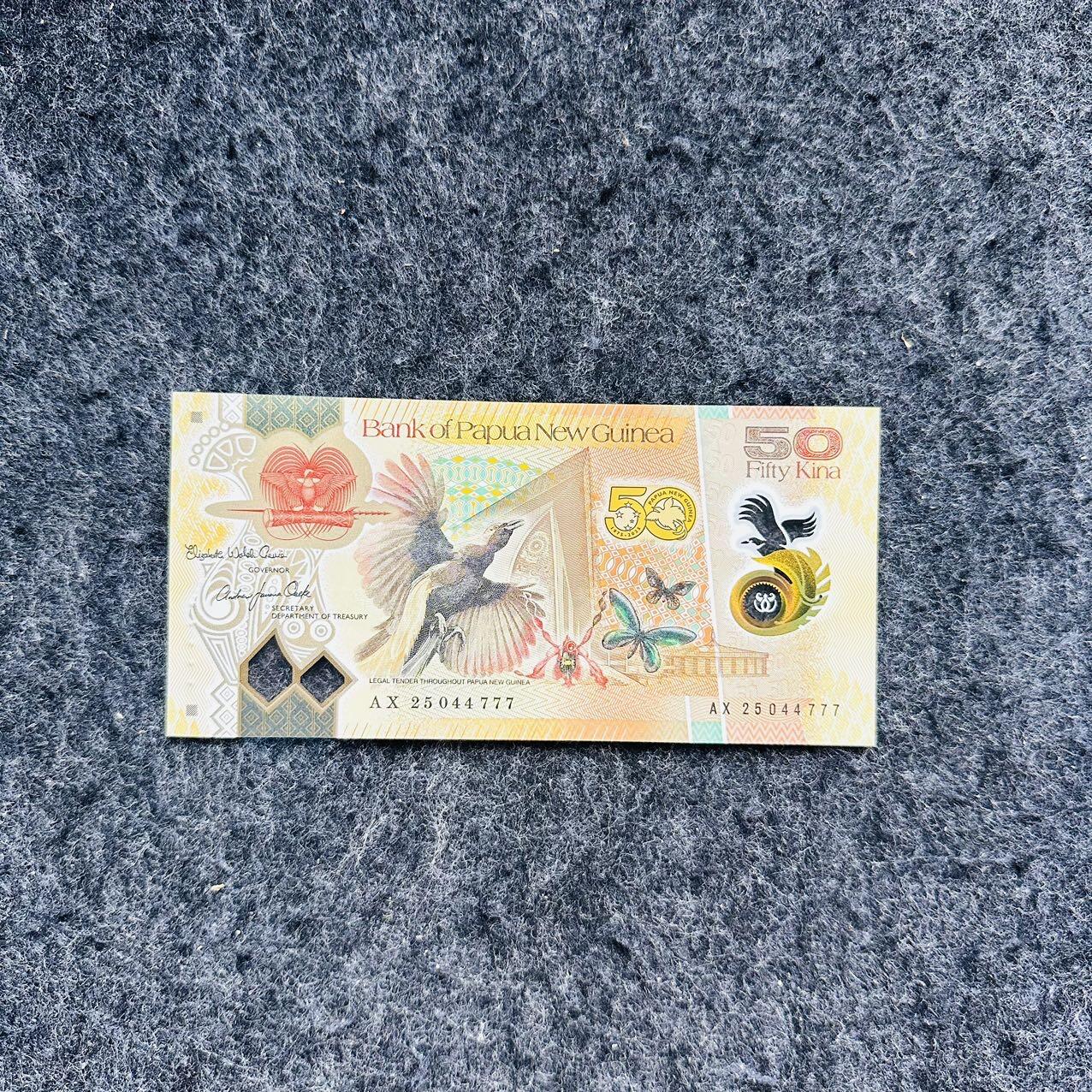 🇨🇳🇱🇾🇸🇨🇹🇴🇸🇧🏴󠁧󠁢󠁳󠁣󠁴󠁿🇬🇷🇬🇹2521 ￥￥靓号和尾88和99, 巴布亚新几内亚2025年50基纳塑料钞，纪念钞，豹子号777（AX25 044777）