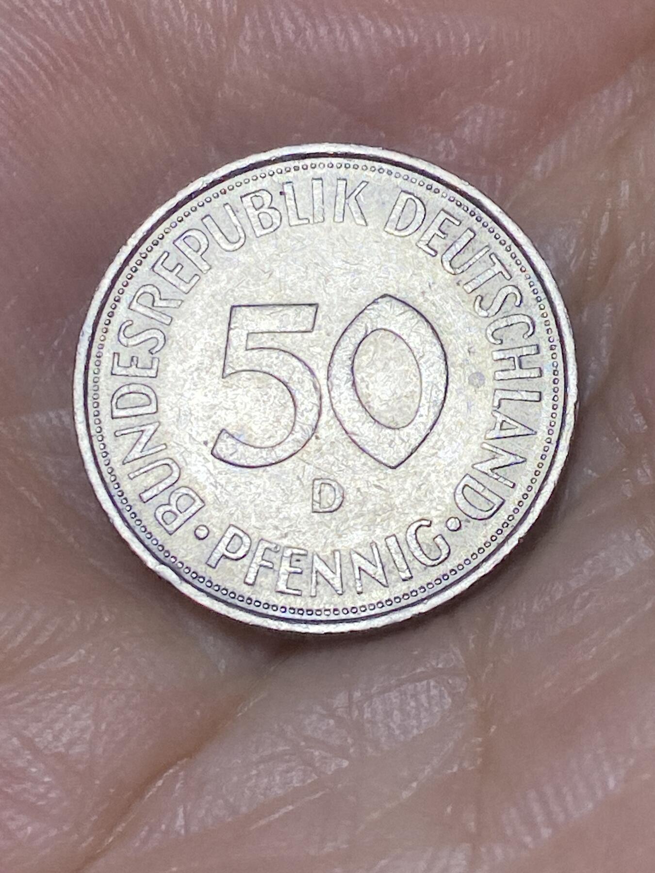 2025年第九十二场(总第一百一十八场）外国好品散币(免佣金) 德国🇩🇪1972年50芬尼(光边版首发年，D标，慕尼黑造)