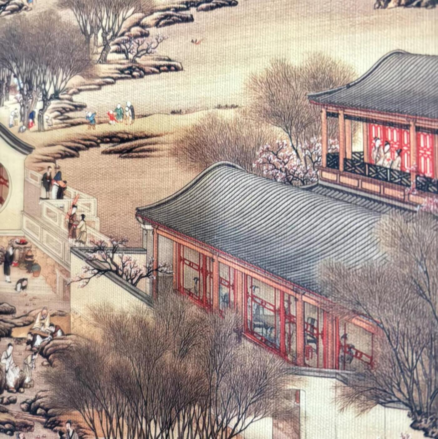   听雨轩  名家卷轴字画 龙纹小长卷《郎世宁十二月令》尺寸:30/350cm