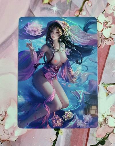 龙虎卡牌第五十五场 （无佣金，满120包邮，欢迎送拍） - 折光彩闪 鸡腿倾国倾城落衣版 荷花仙子