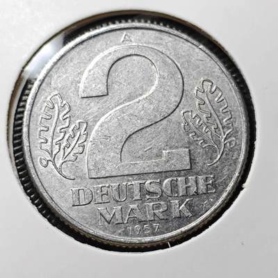 KK钱币收藏小铺 第339场 2月预留时间 周末发货 - 1957德国2马克 