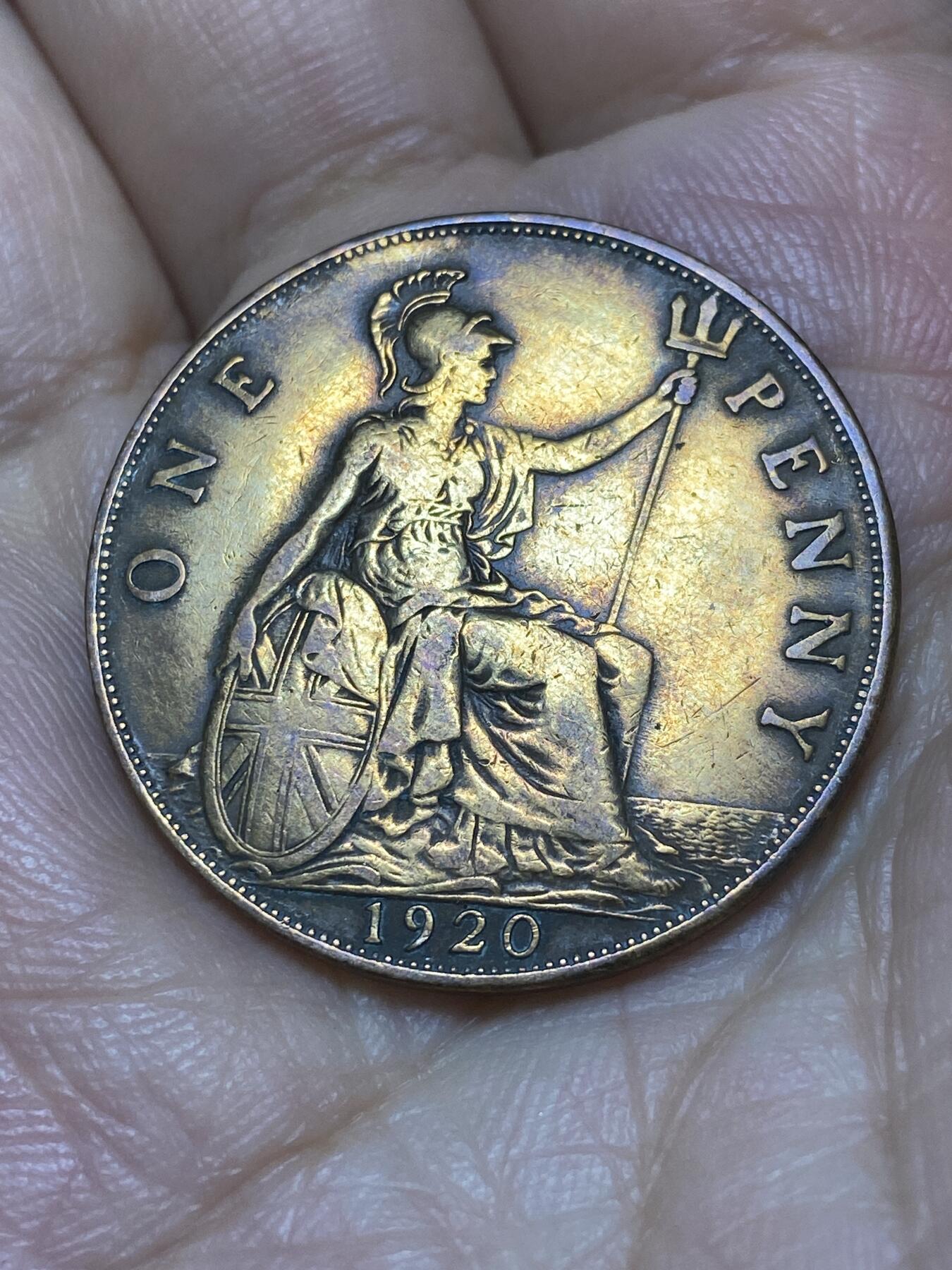 2025年第九十二场(总第一百一十八场）外国好品散币(免佣金) 英国🇬🇧1920年1便士(乔治五世第一版)