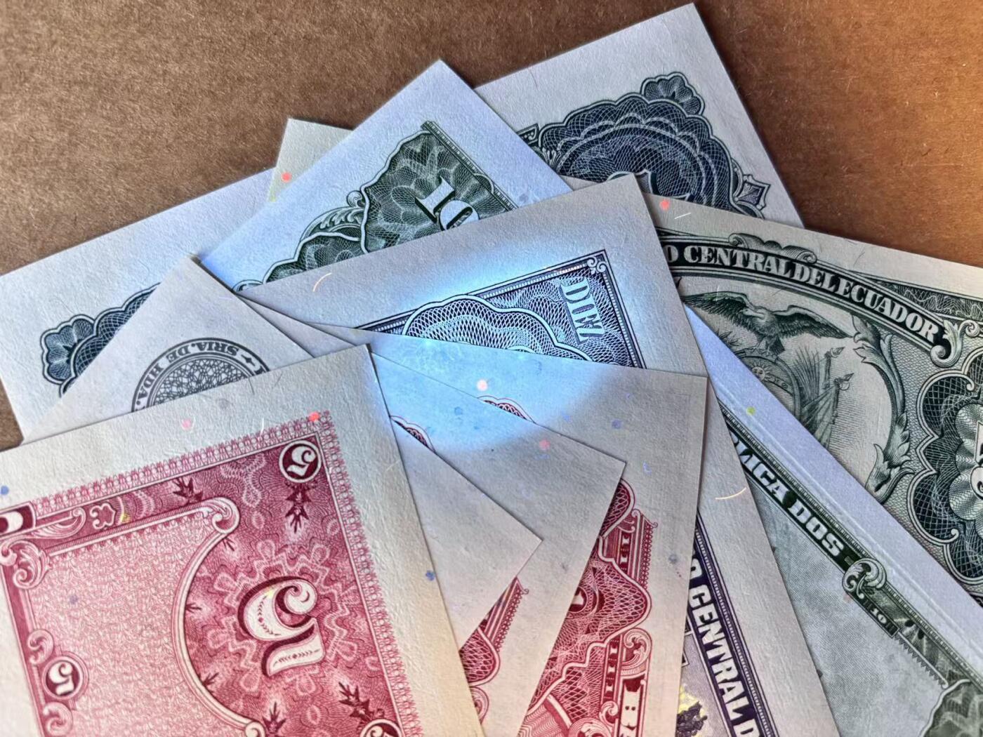 【Blue Auction】世界纸币精拍第727期——18级TOP拍卖/信誉/品质/专业/高效💫 【一组8张】南美多国纸币一组  UNC/UNC-