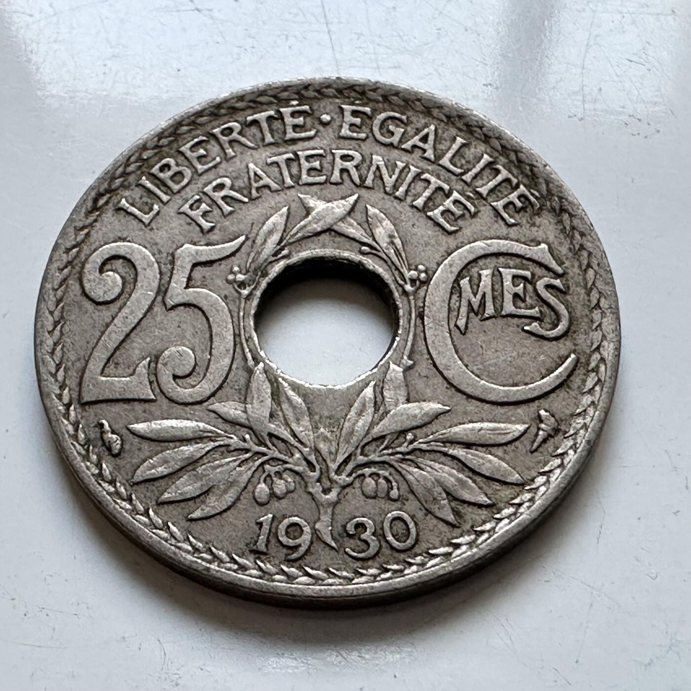 🌹外币初藏🌹🐯2025年第103场  每周二四六晚8️⃣点 接代拍 法国1930年25分