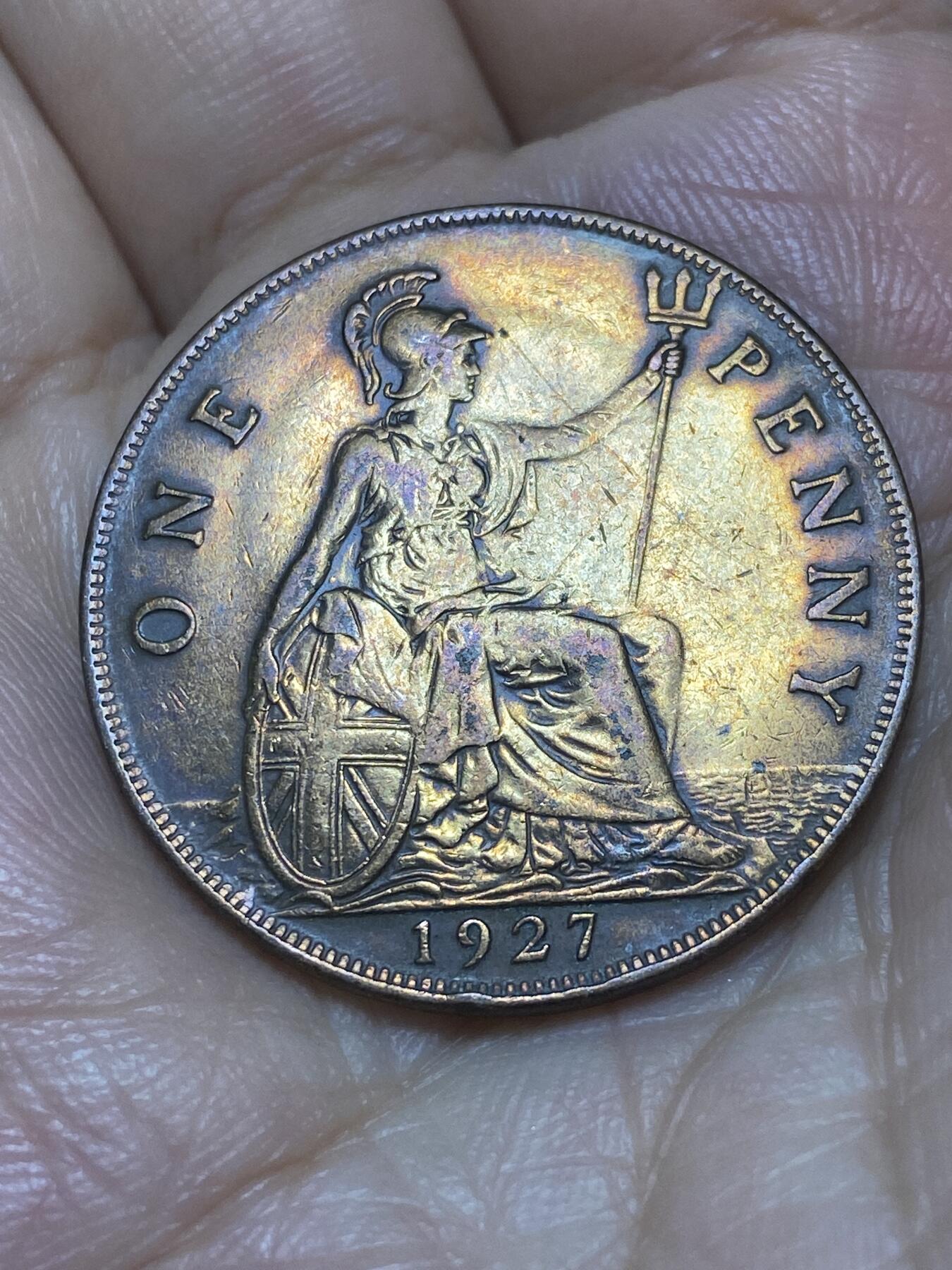 2025年第九十二场(总第一百一十八场）外国好品散币(免佣金) 英国🇬🇧1927年1便士(乔治五世第二版，关门年仅发行3年)