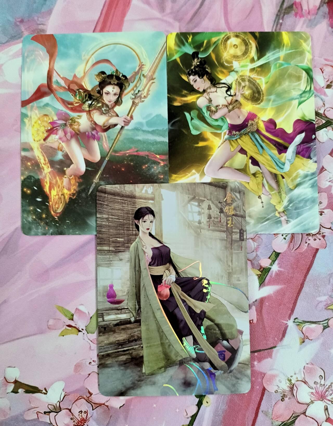 龙虎卡牌第五十五场 （无佣金，满120包邮，周六晚上结拍，欢迎送拍） 燎原西游 哪吒、电母普卡2张+武林志金镶玉