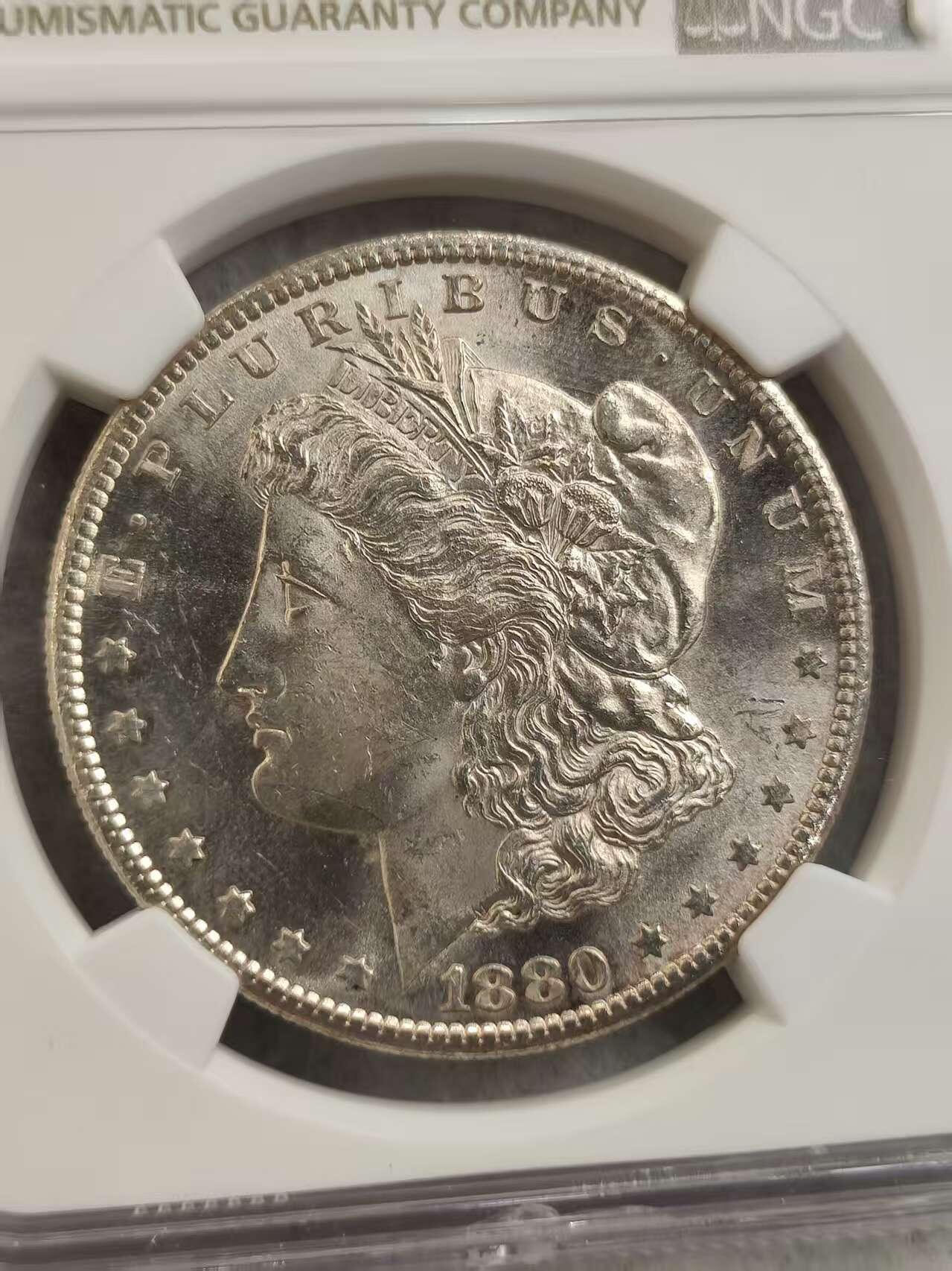 G&W世界散币，银币处理专场（第30场） NGC-MS63  美国1880年摩根1元  银币