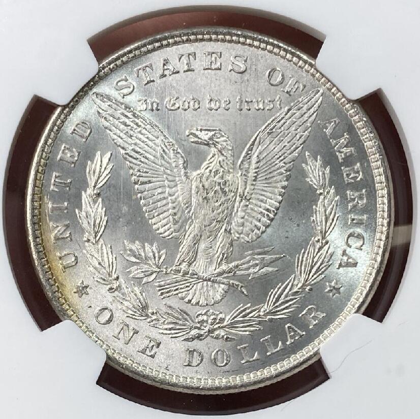 【美，首年八尾】1878 8TF $1 美国摩根银币，首年八尾名誉品，NGC MS62分，银霜转光