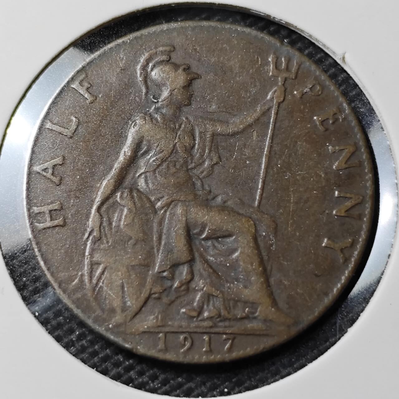 KK钱币收藏小铺 第339场 2月预留时间 周末发货 1917英国半便士铜币