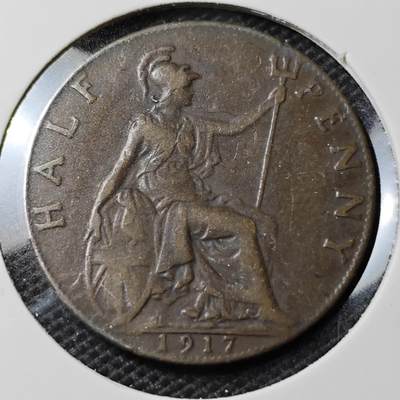 KK钱币收藏小铺 第339场 2月预留时间 周末发货 - 1917英国半便士铜币