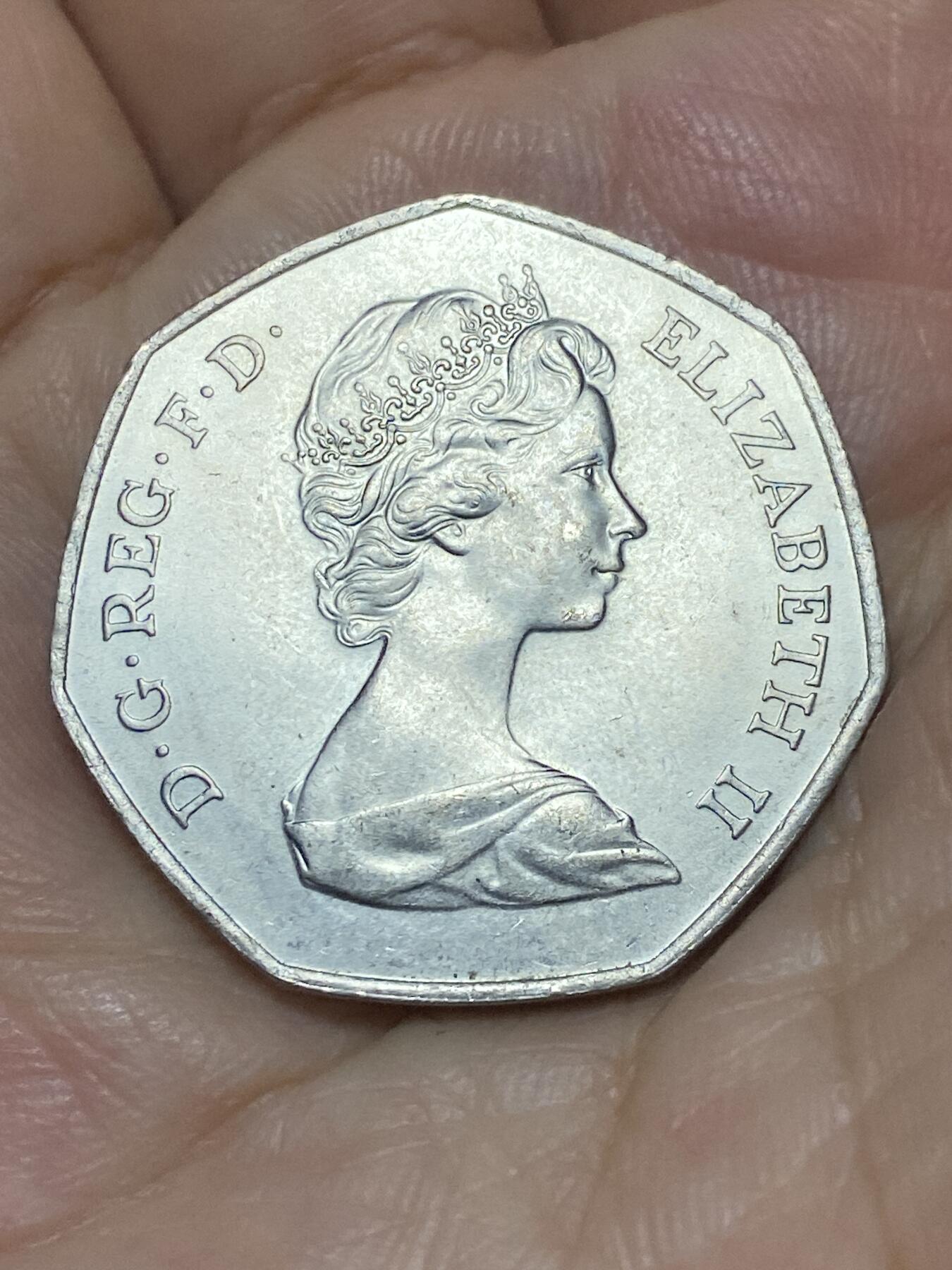 2025年第九十二场(总第一百一十八场）外国好品散币(免佣金) 英国🇬🇧1973年50便士(英国加入欧洲经济共同体纪念币)