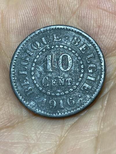 2025年第九十二场(总第一百一十八场）外国好品散币(免佣金) - 比利时🇧🇪1916年10分(阿尔贝一世，一战德国占领时期)
