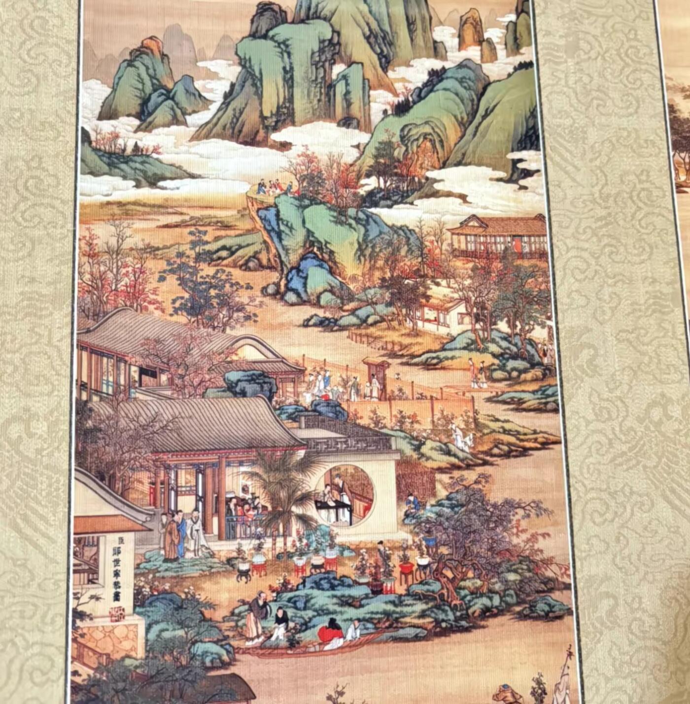   听雨轩  名家卷轴字画 龙纹小长卷《郎世宁十二月令》尺寸:30/350cm