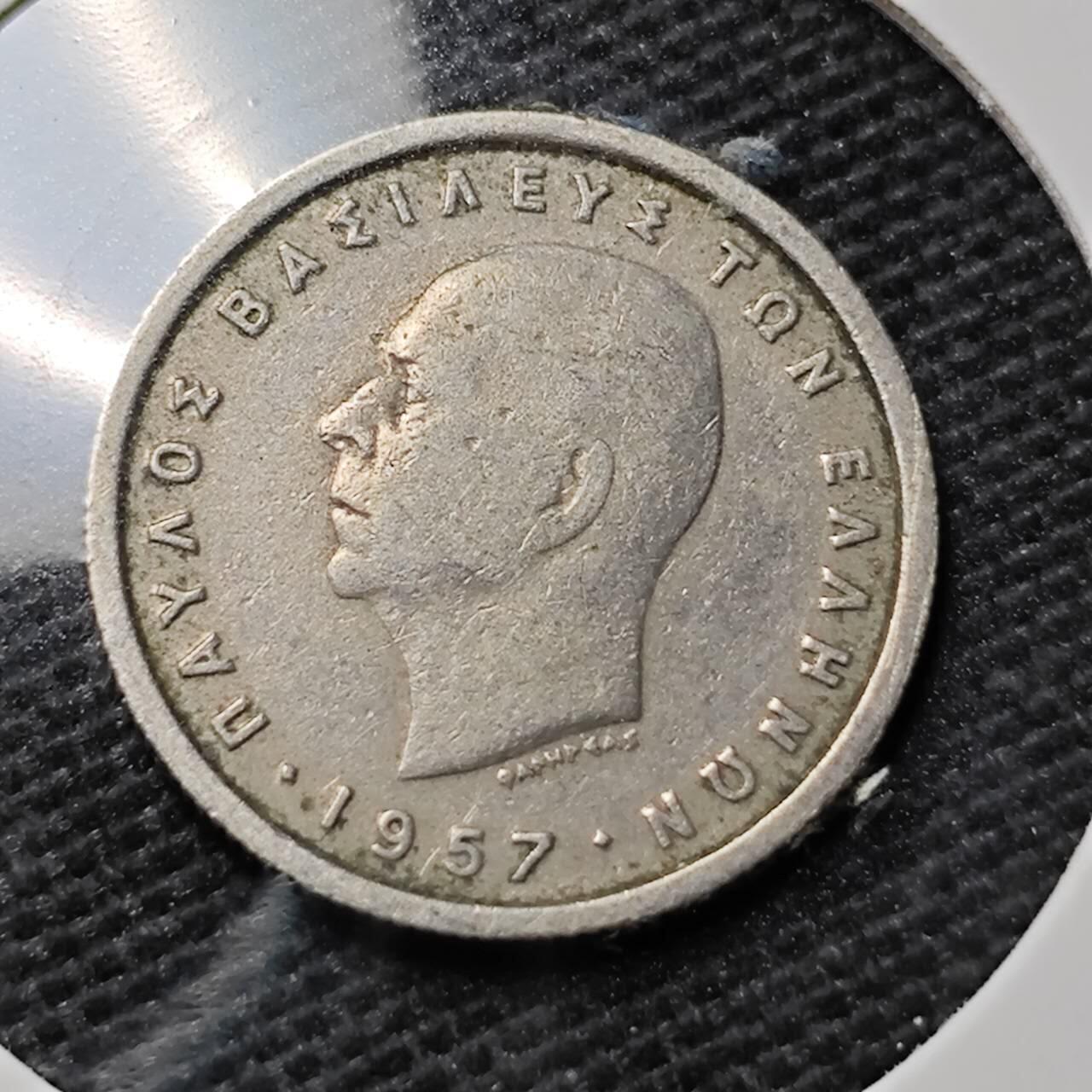 KK钱币收藏小铺 第339场 2月预留时间 周末发货 1957希腊50雷普塔 