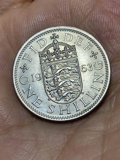 2025年第九十二场(总第一百一十八场）外国好品散币(免佣金) - 英国🇬🇧1963年1先令(伊丽莎白二世青年桂冠，第二版，英格兰盾徽版)
