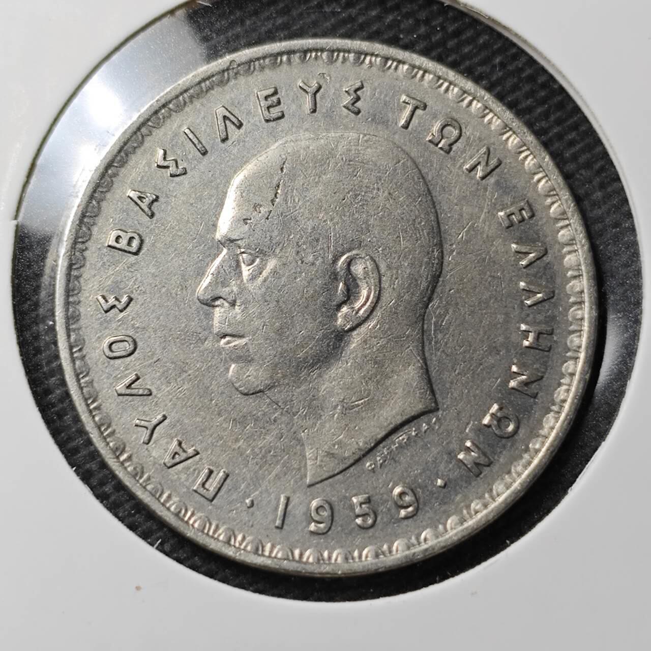 KK钱币收藏小铺 第339场 2月预留时间 周末发货 1959希腊10德拉克马 
