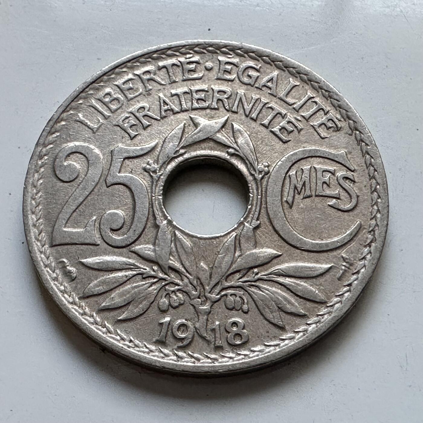 🌹外币初藏🌹🐯2025年第103场  每周二四六晚8️⃣点 接代拍 法国1918年25分