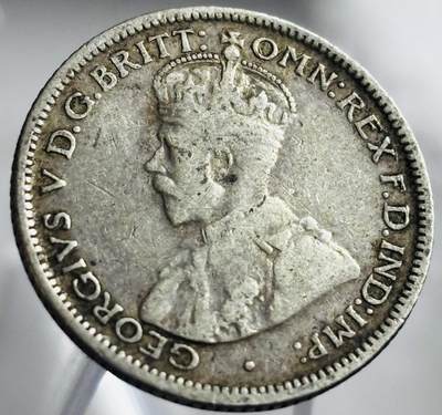 文馨钱币收藏第 272 场， 长期接收代拍品 - 1921 年英属澳大利亚乔治五世 6 便士银币，925 高银版