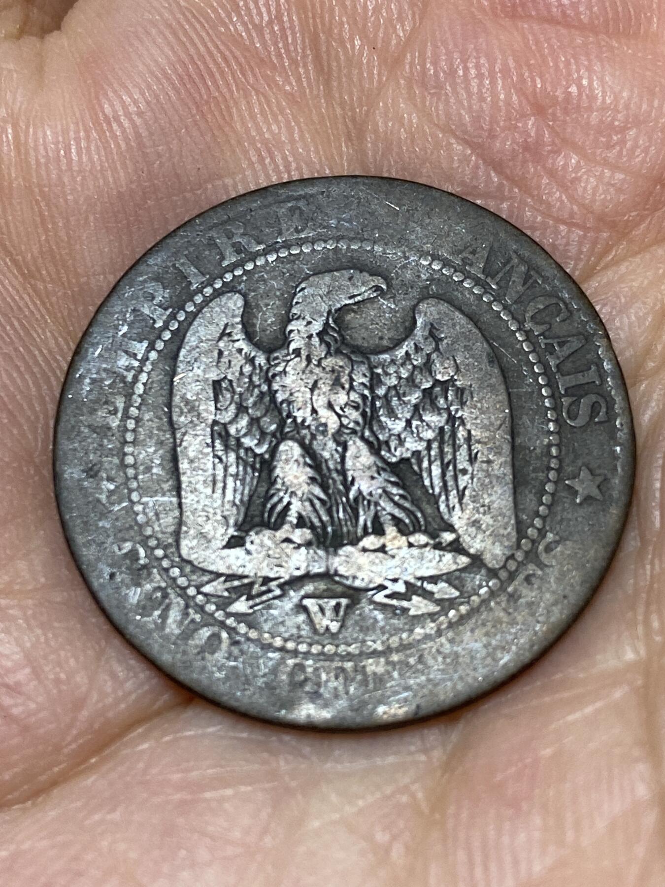 2025年第九十二场(总第一百一十八场）外国好品散币(免佣金) 法兰西第二帝国1855年5生丁(拿破仑三世前期，W标里尔造)