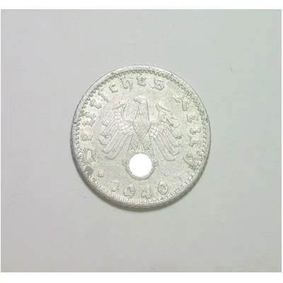 稀年 德国第三帝国1940年G版50芬尼 好品 - 稀年 德国第三帝国1940年G版50芬尼 好品